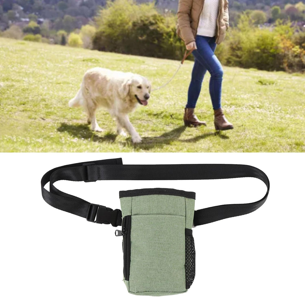Portable Dog Treat Pouch with Waist Belt Clip, Oxford Cloth Training Bag for Dog Walks and Behavior Aids