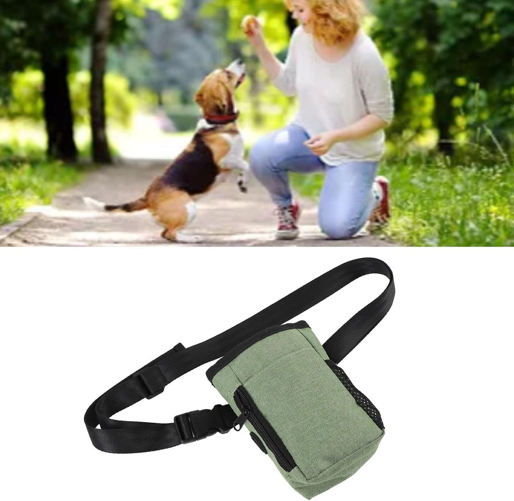 Portable Dog Treat Pouch with Waist Belt Clip, Oxford Cloth Training Bag for Dog Walks and Behavior Aids