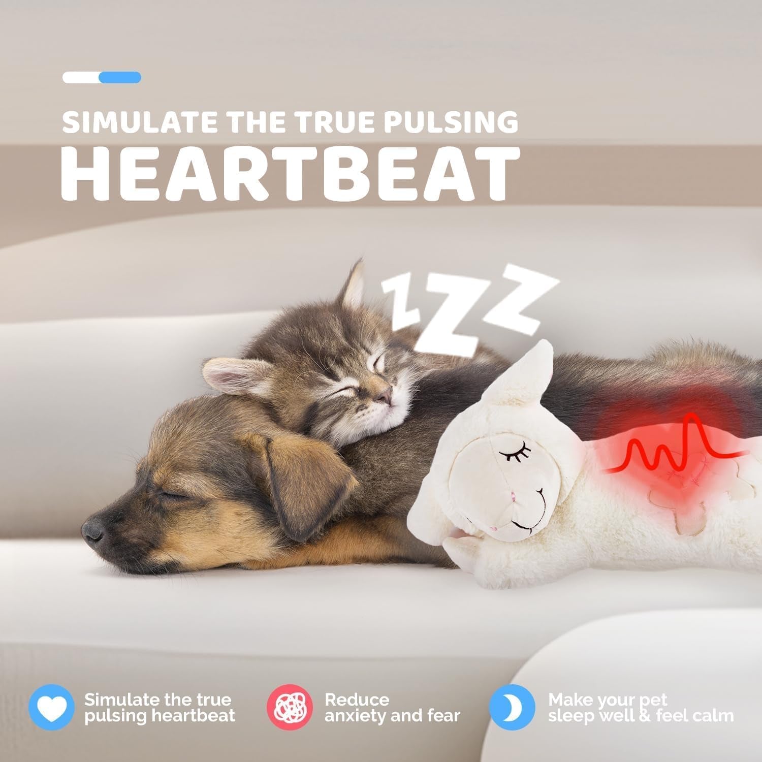 Heartbeat Plush Dog Toy - Anxiety Relief and Behavioral Training for Puppies | Ideal Sleep Aid for Dogs