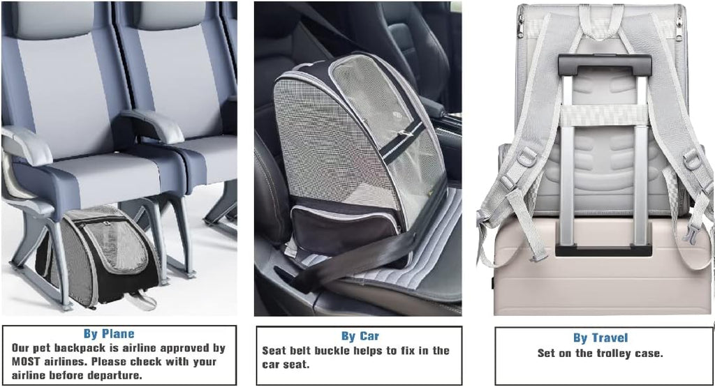 Innovative Traveler Bubble Backpack: Stylish Pet Carrier for Cats and Small Dogs - Airline Approved, Lightweight & Comfortable