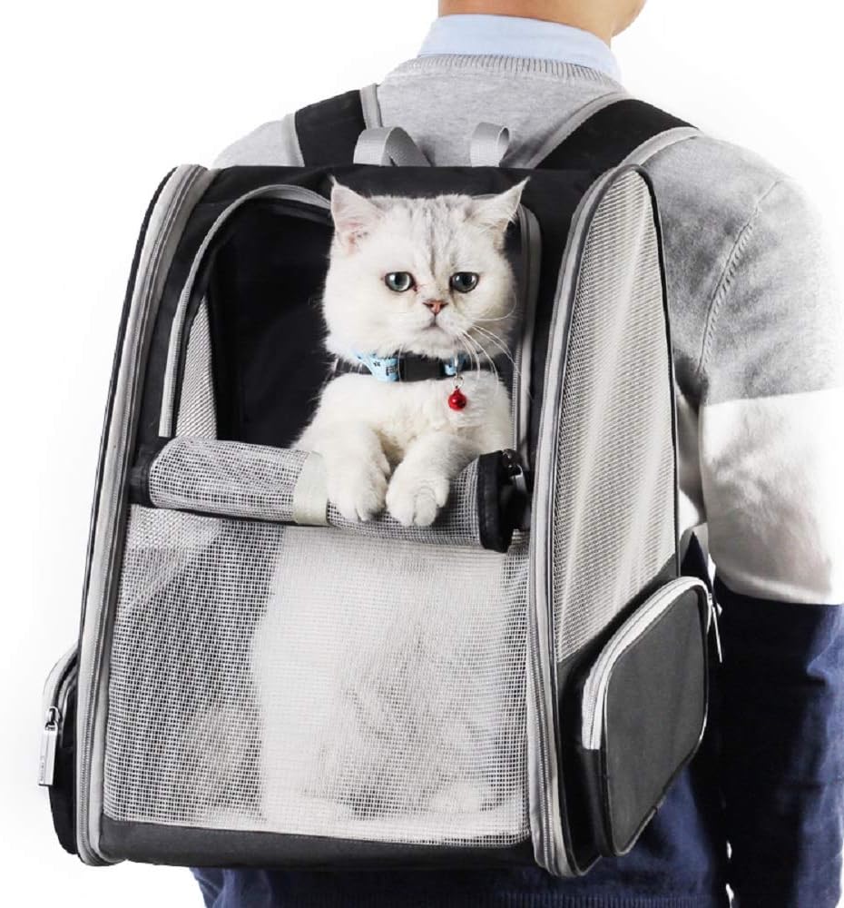 Innovative Traveler Bubble Backpack: Stylish Pet Carrier for Cats and Small Dogs - Airline Approved, Lightweight & Comfortable