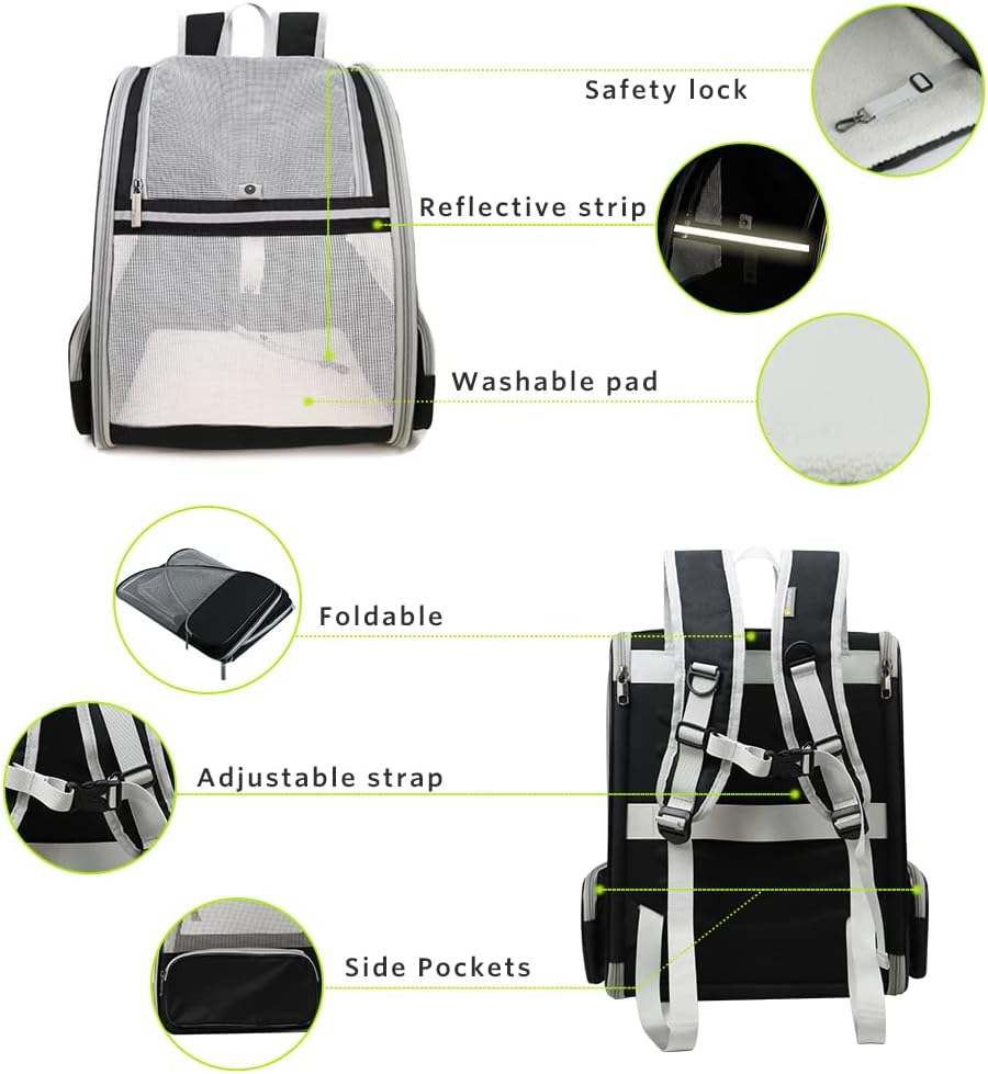 Innovative Traveler Bubble Backpack: Stylish Pet Carrier for Cats and Small Dogs - Airline Approved, Lightweight & Comfortable
