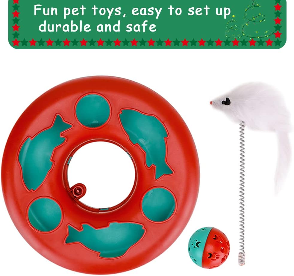 Exciting Interactive Cat Toy Set - Engaging Roller Tracks with Catnip Mouse and Exercise Balls for Indoor Fun!