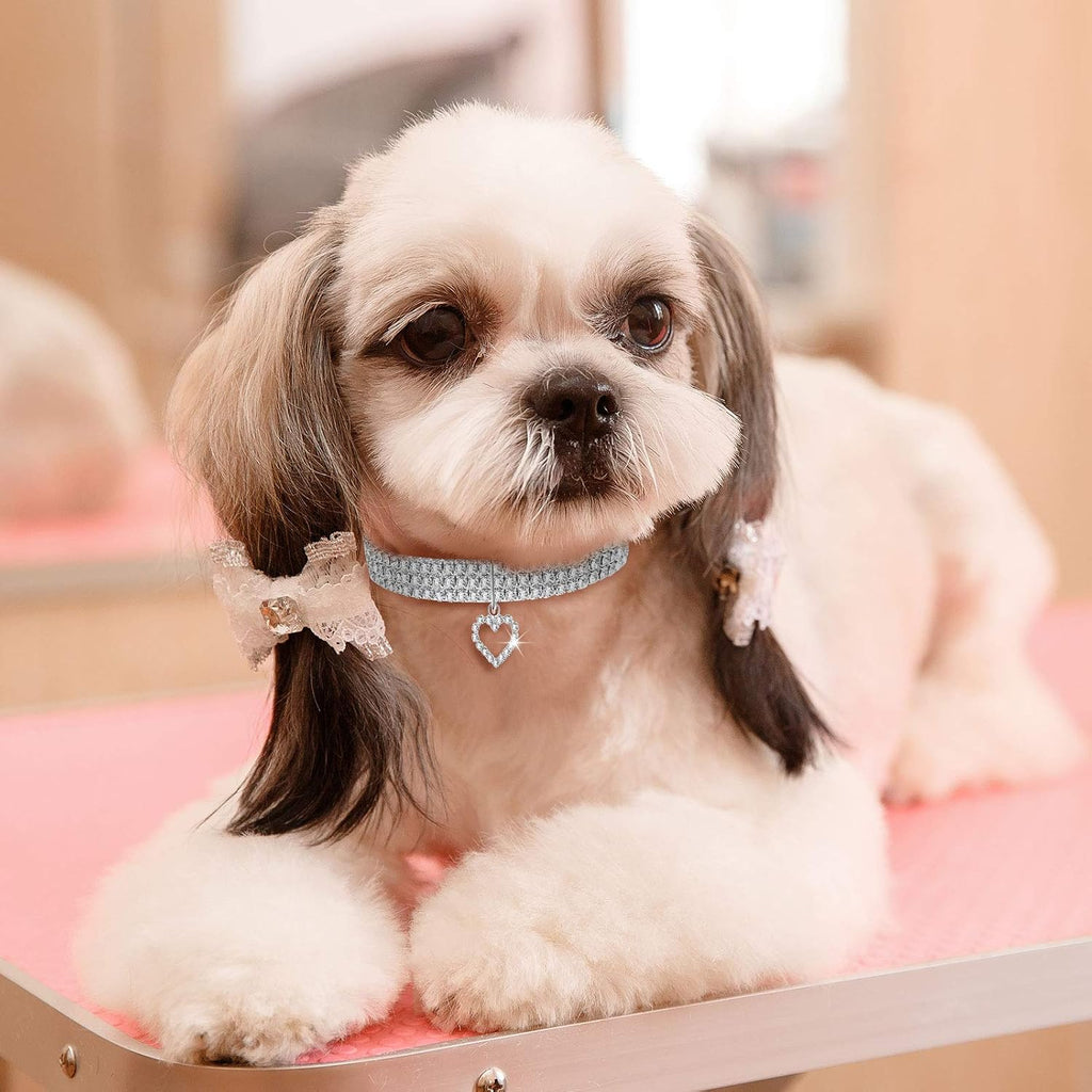 Sparkle in Style: 3-Piece Adjustable Rhinestone Pet Collar Set for Small Dogs and Cats