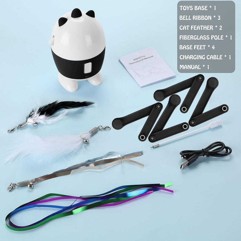 Interactive 2-in-1 Cat Toy: Light-Up Feather Exercise Toy for Indoor Cats - Rechargeable & Automatic Fun for Kittens!
