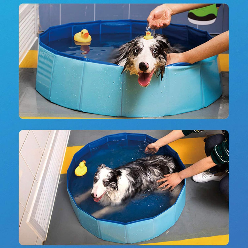 Ultimate Dog Pool: Foldable Outdoor Swimming Pool for Large & Extra Large Dogs - Anti-Slip PVC Paddling Bathtub for Kids and Pets (63" x 12")