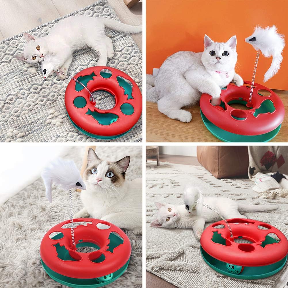 Exciting Interactive Cat Toy Set - Engaging Roller Tracks with Catnip Mouse and Exercise Balls for Indoor Fun!