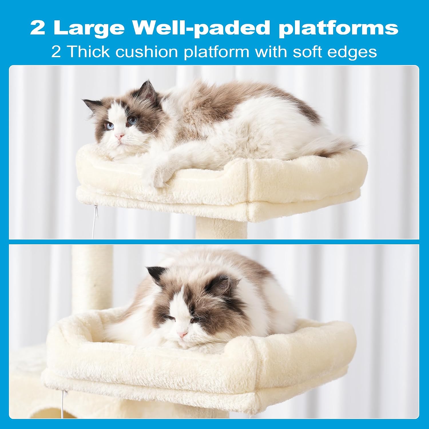 Deluxe Large Multi-Level Cat Tree Condo with Plush Condos and Hammock - Perfect for All Breeds!