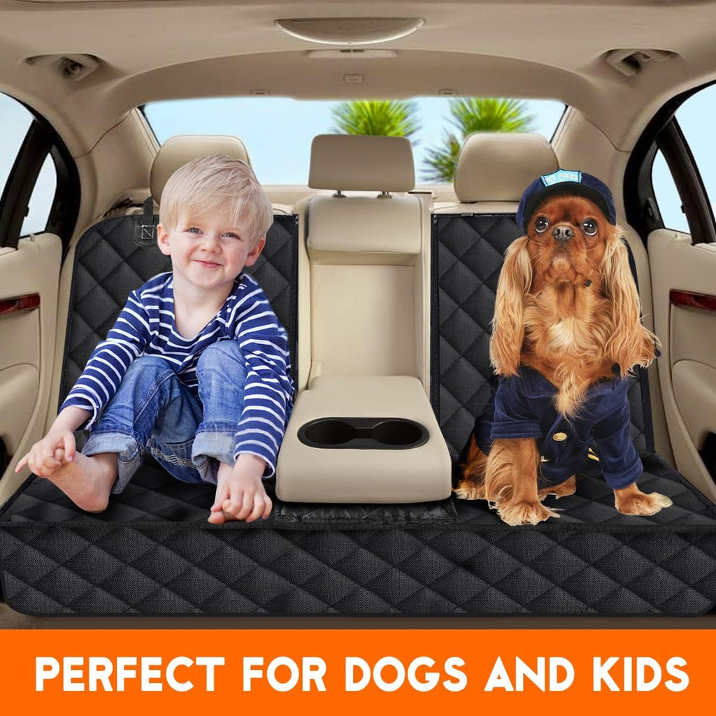 Ultimate Dog Car Seat Cover - Waterproof Rear Seat Protector for Pets & Kids - Fits Most Cars, SUVs & Trucks (53" Width) - Black