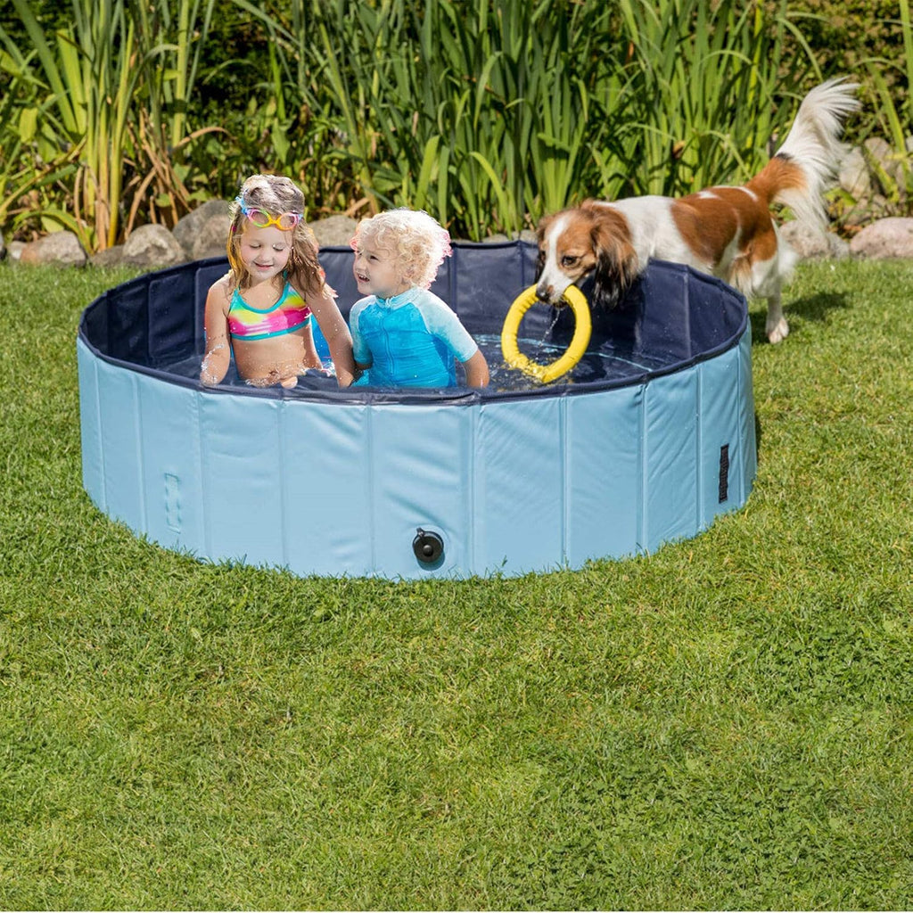 Ultimate Dog Pool: Foldable Outdoor Swimming Pool for Large & Extra Large Dogs - Anti-Slip PVC Paddling Bathtub for Kids and Pets (63" x 12")