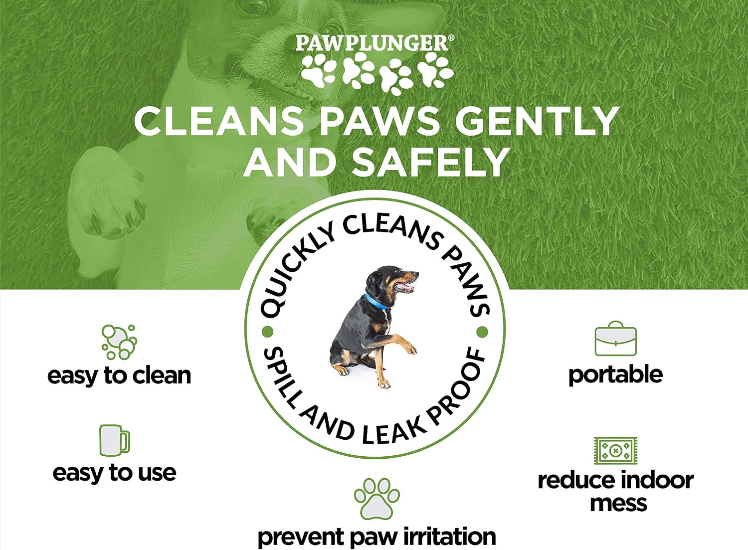 Paw Plunger - The Ultimate Portable Paw Cleaner for Medium Dogs - Keep Your Home Clean and Your Pup Happy!