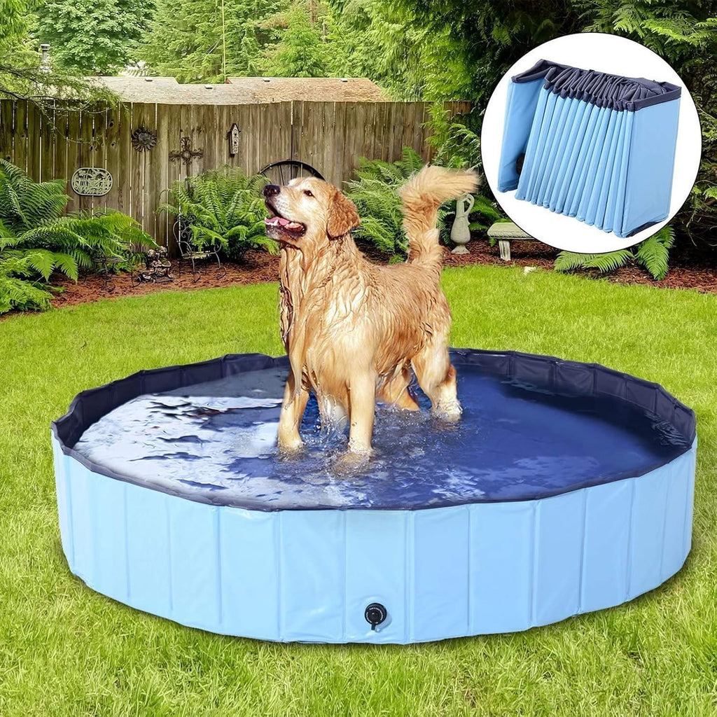 Ultimate Dog Pool: Foldable Outdoor Swimming Pool for Large & Extra Large Dogs - Anti-Slip PVC Paddling Bathtub for Kids and Pets (63" x 12")