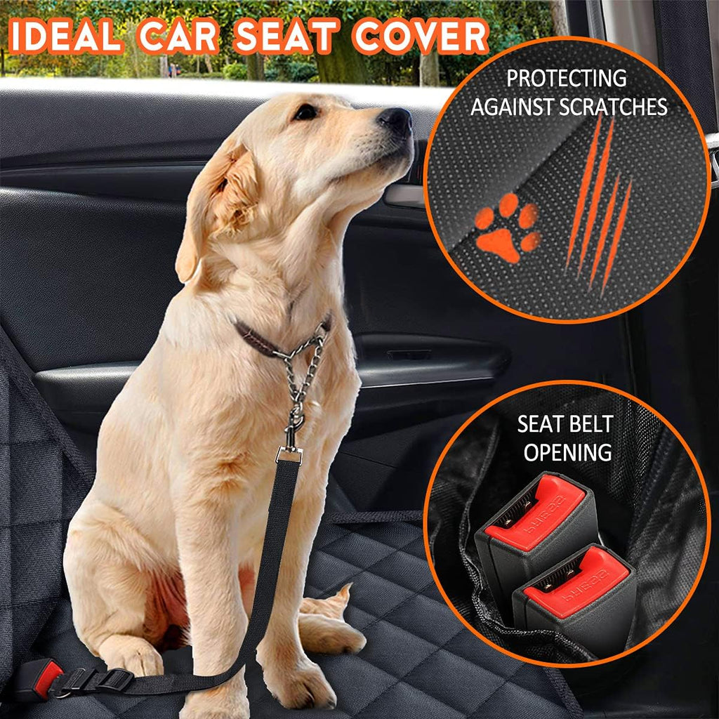Ultimate Dog Car Seat Cover - Waterproof Rear Seat Protector for Pets & Kids - Fits Most Cars, SUVs & Trucks (53" Width) - Black