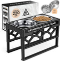Elevated Dog Bowls with Adjustable Height - Perfect Feeding Station for Medium and Large Dogs with 2 Stainless Steel Bowls and Anti-Slip Base