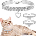 Sparkle in Style: 3-Piece Adjustable Rhinestone Pet Collar Set for Small Dogs and Cats