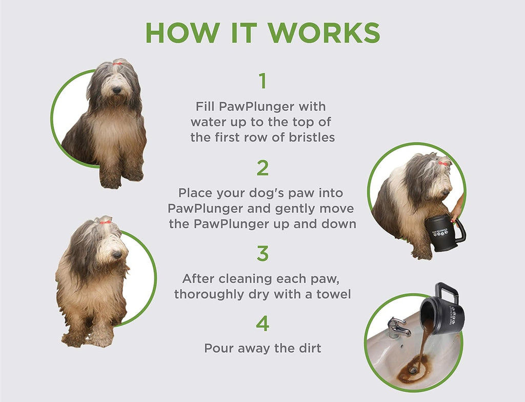Paw Plunger - The Ultimate Portable Paw Cleaner for Medium Dogs - Keep Your Home Clean and Your Pup Happy!
