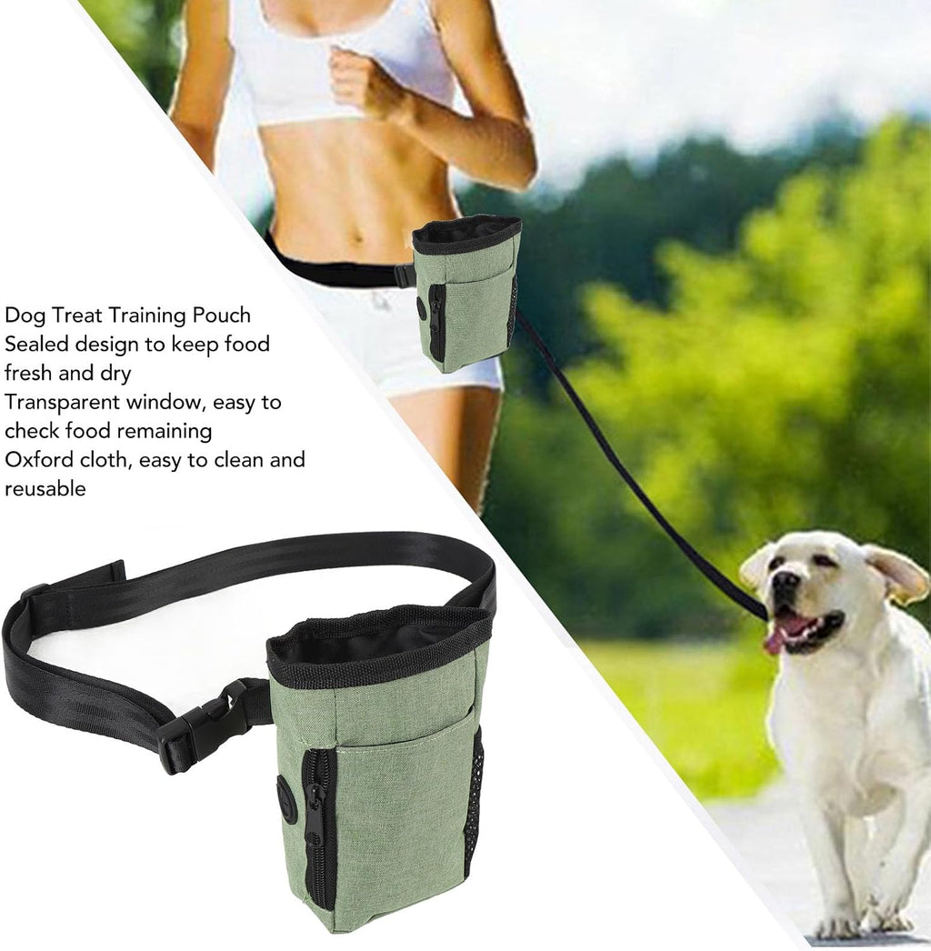 Portable Dog Treat Pouch with Waist Belt Clip, Oxford Cloth Training Bag for Dog Walks and Behavior Aids