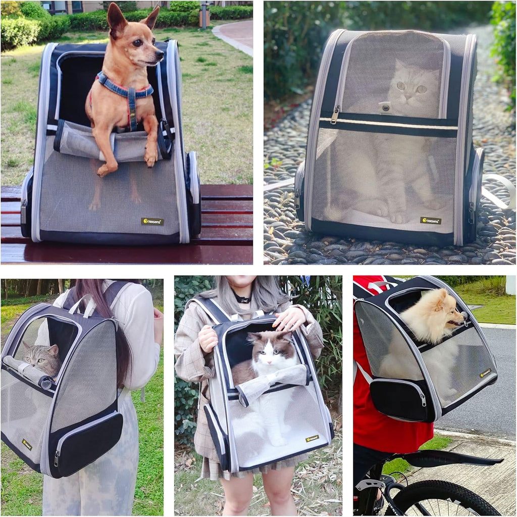 Innovative Traveler Bubble Backpack: Stylish Pet Carrier for Cats and Small Dogs - Airline Approved, Lightweight & Comfortable