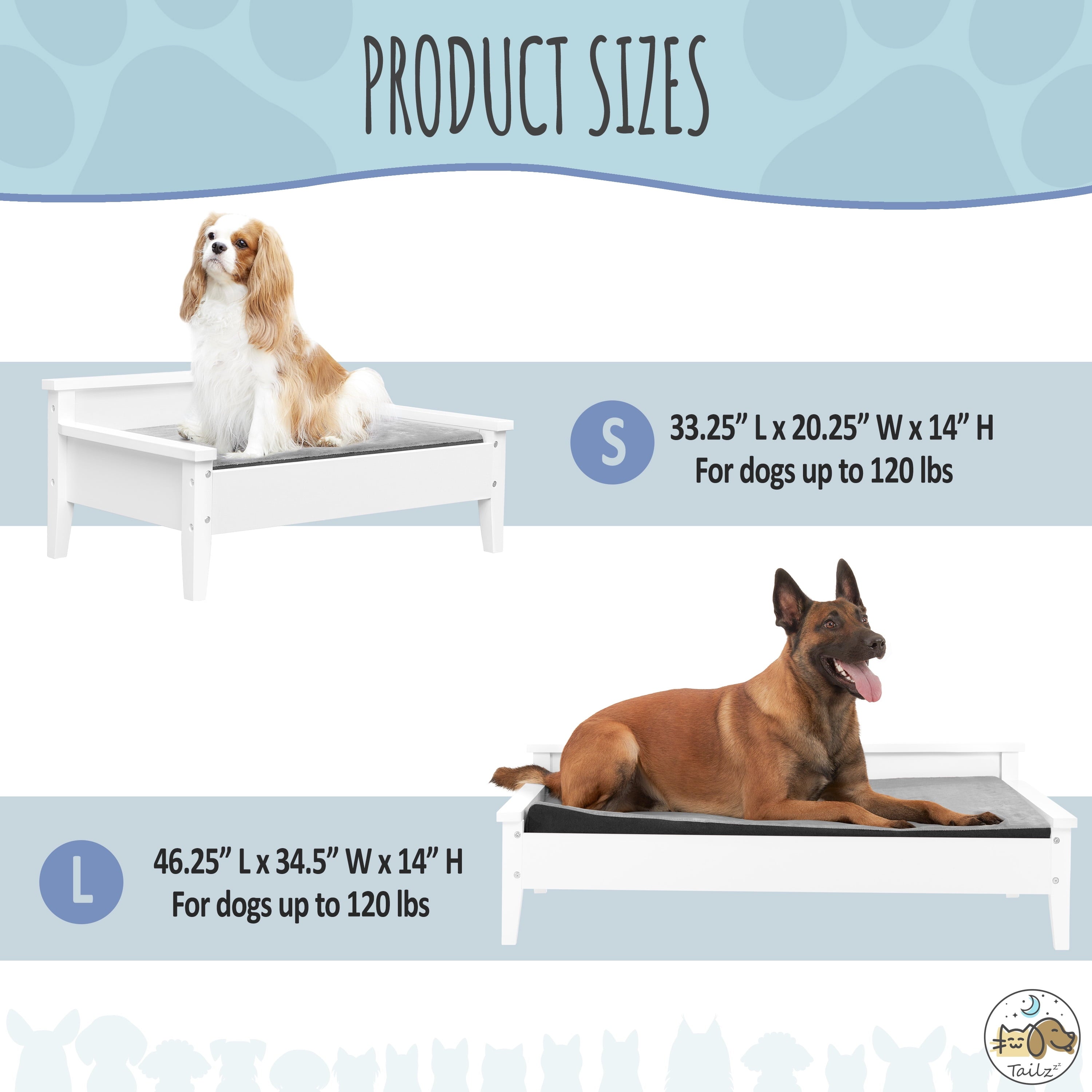 Elevate Your Pet's Comfort with the Winston Extra Large Wooden Pet Bed and Plush Mattress in White