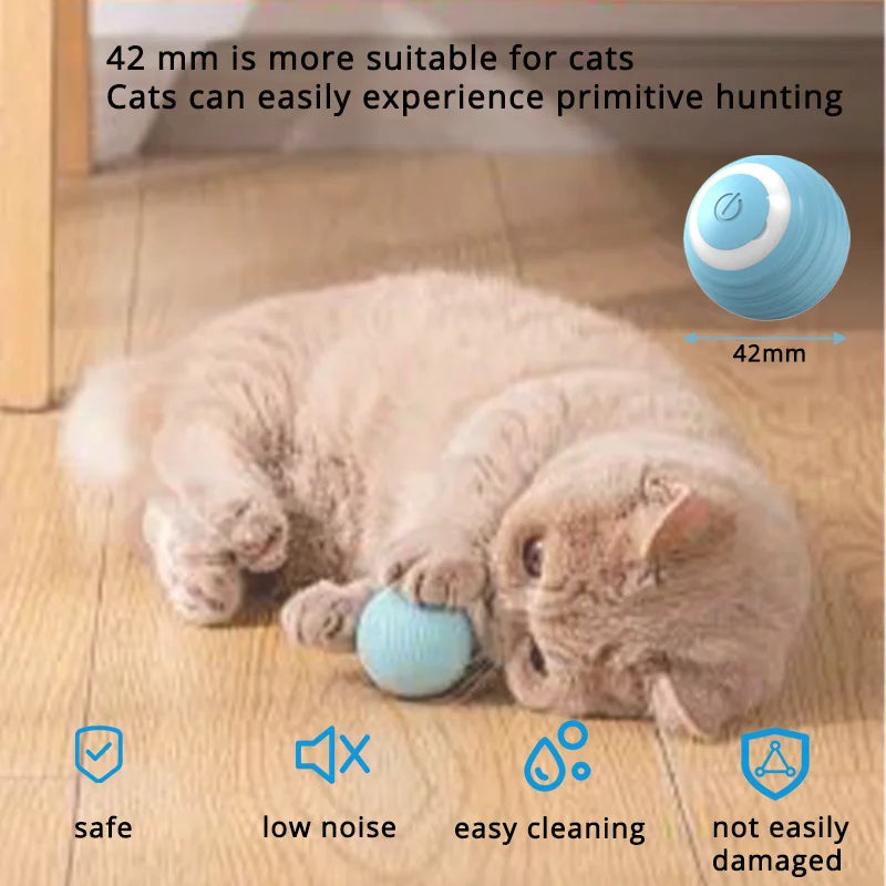 Exciting Interactive Cat Ball - USB Rechargeable, Fast Rolling Motion for Endless Indoor Fun!