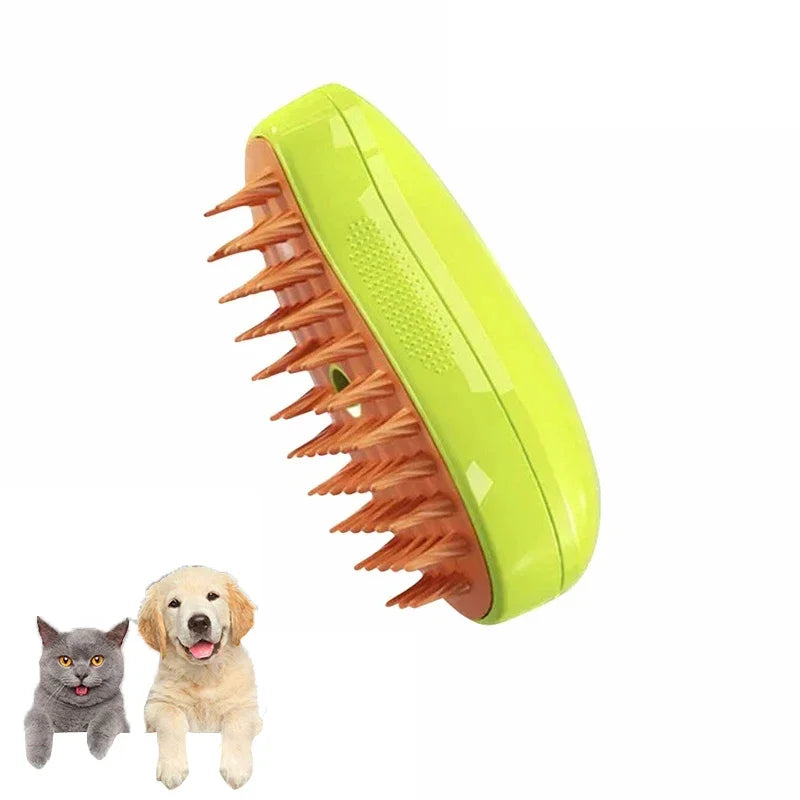 Revitalize Your Pet's Coat with the 3-in-1 Cat Dog Steamy Brush - Electric Grooming Tool for Shedding and Massage