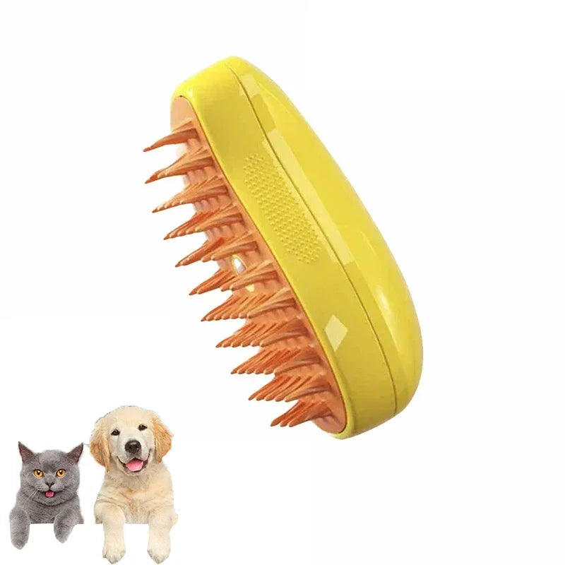 Revitalize Your Pet's Coat with the 3-in-1 Cat Dog Steamy Brush - Electric Grooming Tool for Shedding and Massage