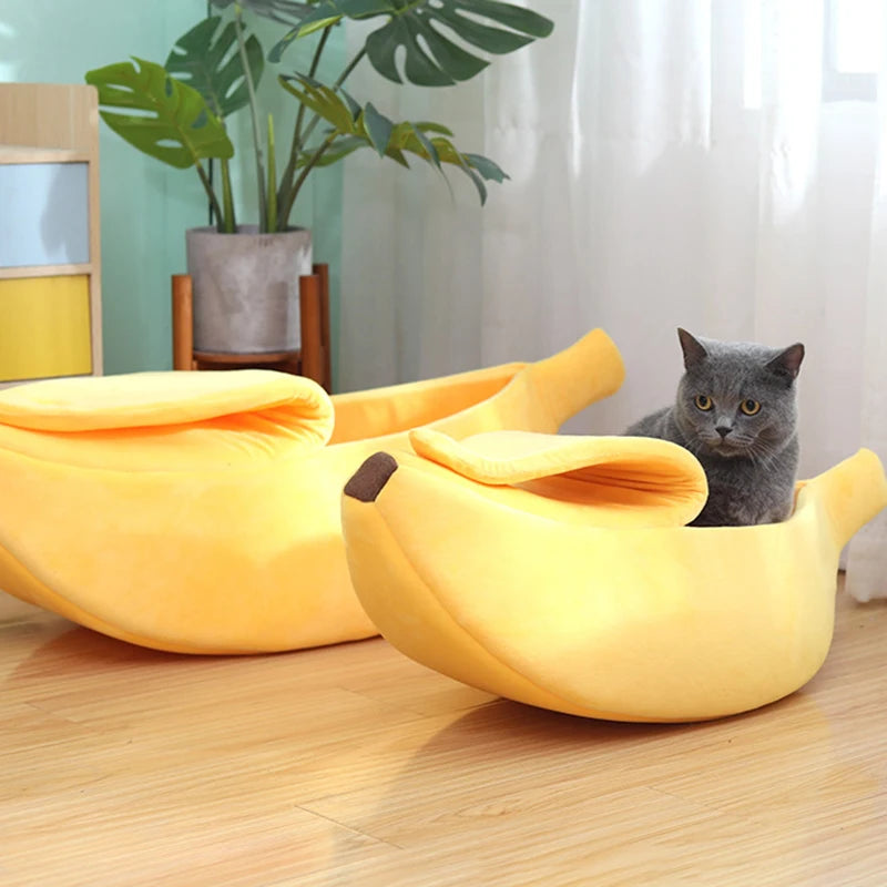 Cozy Banana Cat Bed House - Fun & Durable Pet Mat for Cats and Small Animals