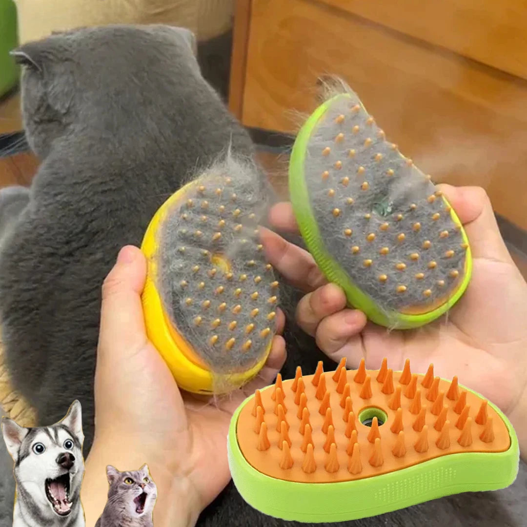 Revitalize Your Pet's Coat with the 3-in-1 Cat Dog Steamy Brush - Electric Grooming Tool for Shedding and Massage