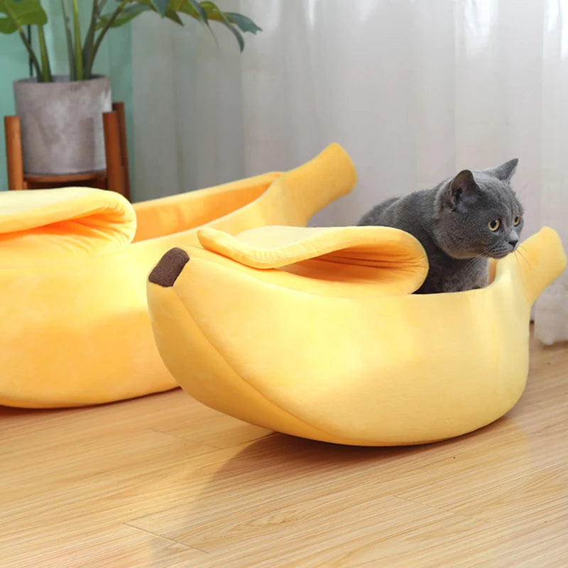 Cozy Banana Cat Bed House - Fun & Durable Pet Mat for Cats and Small Animals