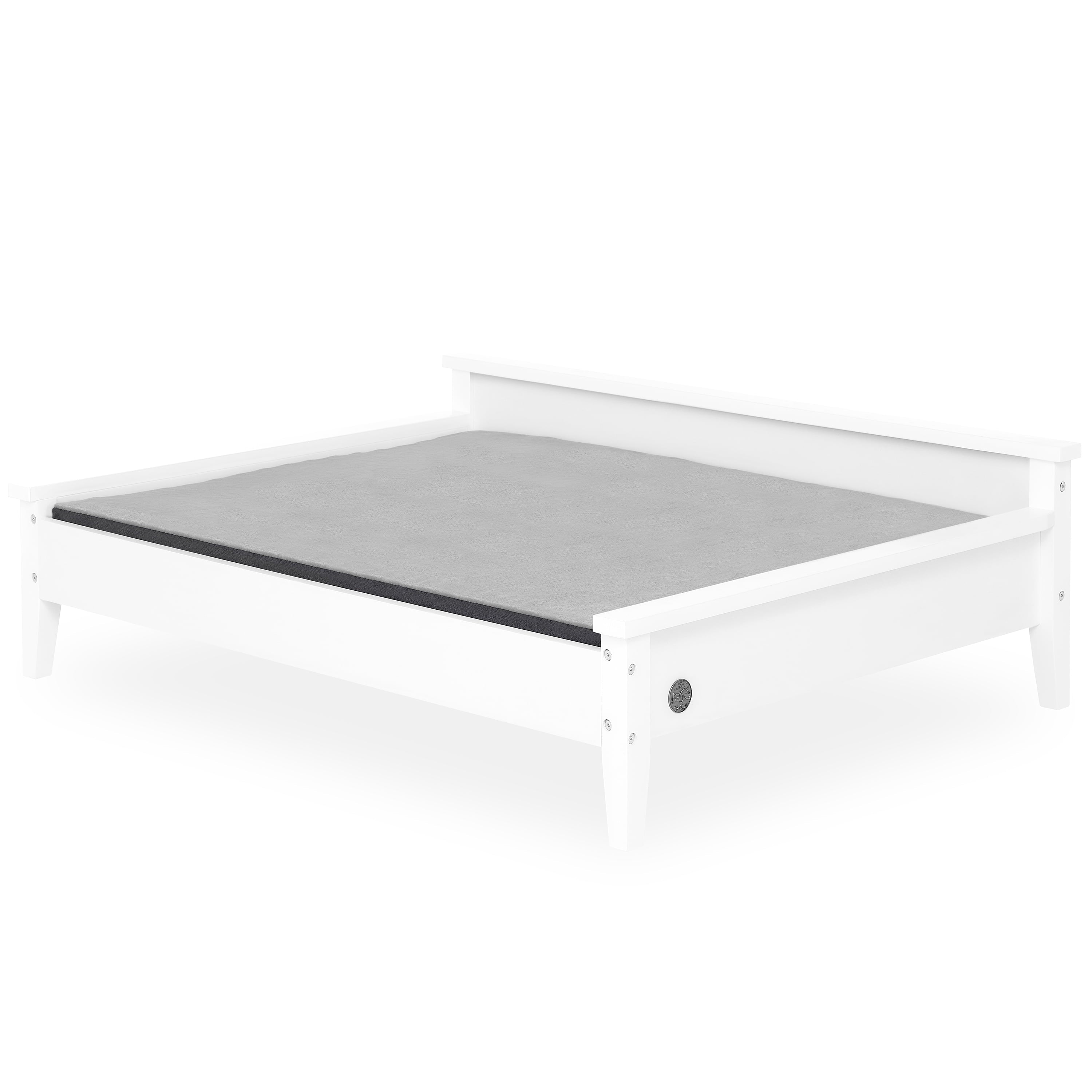 Elevate Your Pet's Comfort with the Winston Extra Large Wooden Pet Bed and Plush Mattress in White