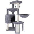 Ultimate 37.4'' Cat Tree Tower - Cozy Activity Centre with Scratching Posts, Two Hammocks, and Cat Condo in Stylish Grey