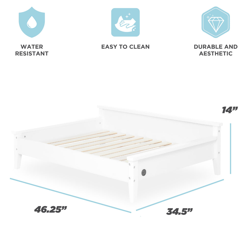 Elevate Your Pet's Comfort with the Winston Extra Large Wooden Pet Bed and Plush Mattress in White